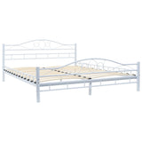 NNEVL Bed Frame White Metal 153x203 cm Queen Size