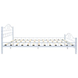 NNEVL Bed Frame White Metal 153x203 cm Queen Size