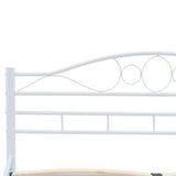 NNEVL Bed Frame White Metal 153x203 cm Queen Size