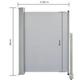 NNEVL Patio Retractable Side Awning 100 x 300 cm Grey
