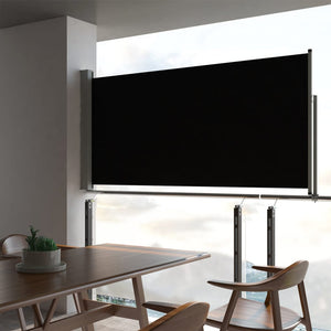 NNEVL Patio Retractable Side Awning 120 x 300 cm Black