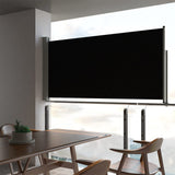 NNEVL Patio Retractable Side Awning 120 x 300 cm Black