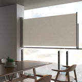 NNEVL Patio Retractable Side Awning 120 x 300 cm Cream