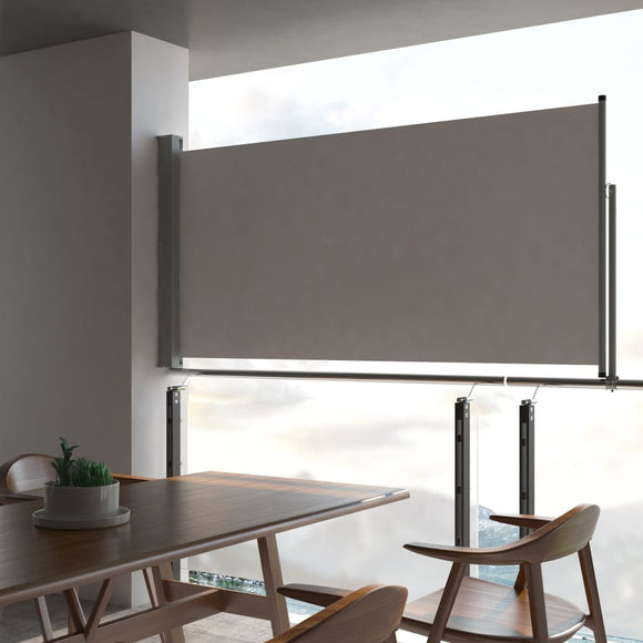 NNEVL Patio Retractable Side Awning 120 x 300 cm Grey