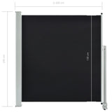 NNEVL Patio Retractable Side Awning 140 x 300 cm Black
