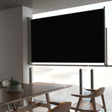 NNEVL Patio Retractable Side Awning 140 x 300 cm Black