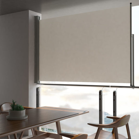 NNEVL Patio Retractable Side Awning 160 x 300 cm Cream