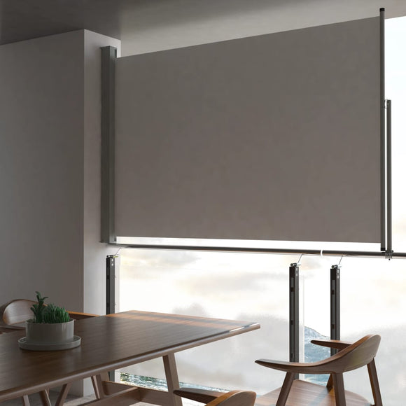 NNEVL Patio Retractable Side Awning 160 x 300 cm Grey