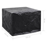 NNEVL Garden Furniture Cover 8 Eyelets 122x112x98 cm
