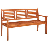 NNEVL 3-Seater Garden Bench 150 cm Solid Eucalyptus Wood