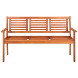 NNEVL 3-Seater Garden Bench 150 cm Solid Eucalyptus Wood