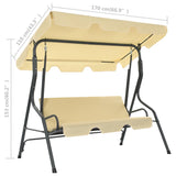 NNEVL Garden Swing Bench Cream White 170x110x153 cm