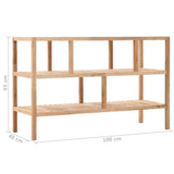 NNEVL Bathroom Shelf Solid Walnut Wood 100x40x65 cm