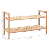 NNEVL Shoe Rack Solid Walnut Wood 69x26x40 cm