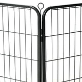 NNEVL Dog Playpen 16 Panels Steel 80x80 cm Black
