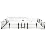 NNEVL Dog Playpen 16 Panels Steel 60x80 cm Black