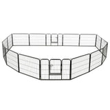 NNEVL Dog Playpen 16 Panels Steel 60x80 cm Black