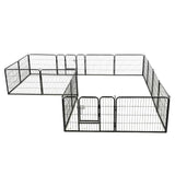NNEVL Dog Playpen 16 Panels Steel 60x80 cm Black