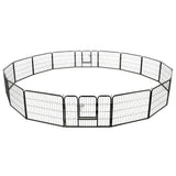 NNEVL Dog Playpen 16 Panels Steel 60x80 cm Black