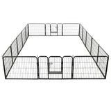 NNEVL Dog Playpen 16 Panels Steel 60x80 cm Black
