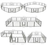 NNEVL Dog Playpen 16 Panels Steel 60x80 cm Black