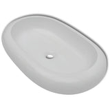 NNEVL Bathroom Basin with Mixer Tap Ceramic Oval White