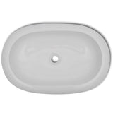 NNEVL Bathroom Basin with Mixer Tap Ceramic Oval White