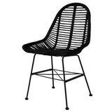 NNEVL Dining Chairs 6 pcs Black Natural Rattan