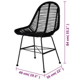 NNEVL Dining Chairs 6 pcs Black Natural Rattan