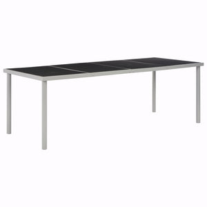 NNEVL Garden Table Black 220x90x74.5 cm Steel