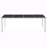 NNEVL Garden Table Black 220x90x74.5 cm Steel