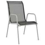 NNEVL 13 Piece Outdoor Dining Set Black