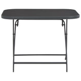 NNEVL Folding Garden Table Grey 100x75x72 cm Glass and Steel