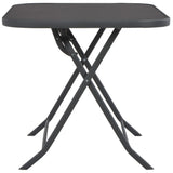 NNEVL Folding Garden Table Grey 100x75x72 cm Glass and Steel