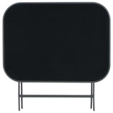 NNEVL Folding Garden Table Grey 100x75x72 cm Glass and Steel