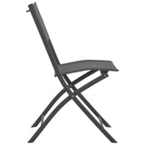 NNEVL 5 Piece Folding Outdoor Dining Set Steel and Textilene Grey