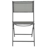 NNEVL 7 Piece Folding Outdoor Dining Set Steel and Textilene Grey