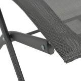 NNEVL 7 Piece Folding Outdoor Dining Set Steel and Textilene Grey