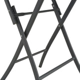 NNEVL Folding Bistro Table Grey 60x70 cm Glass and Steel