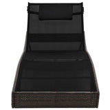 NNEVL Sun Lounger with Pillow Poly Rattan Brown
