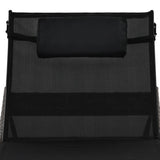 NNEVL Sun Lounger with Pillow Poly Rattan Brown