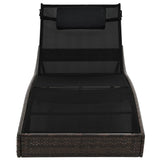 NNEVL Sun Loungers 2 pcs with Table Poly Rattan and Textilene Brown