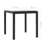 NNEVL Sun Loungers 2 pcs with Table Poly Rattan and Textilene Black