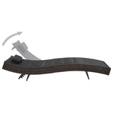 NNEVL Sun Lounger Poly Rattan and Textilene Brown