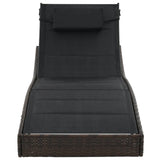 NNEVL Sun Lounger Poly Rattan and Textilene Brown
