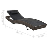 NNEVL Sun Lounger Poly Rattan and Textilene Brown
