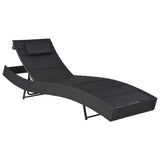 NNEVL Sun Lounger Poly Rattan and Textilene Black