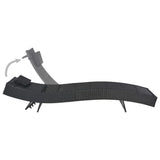 NNEVL Sun Lounger Poly Rattan and Textilene Black