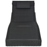 NNEVL Sun Lounger Poly Rattan and Textilene Black