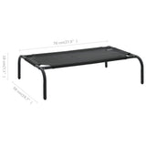NNEVL Elevated Dog Bed Black S Textilene